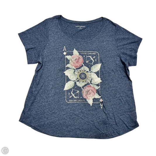 Top Short Sleeve By Lucky Brand In Blue, Size: Xxl