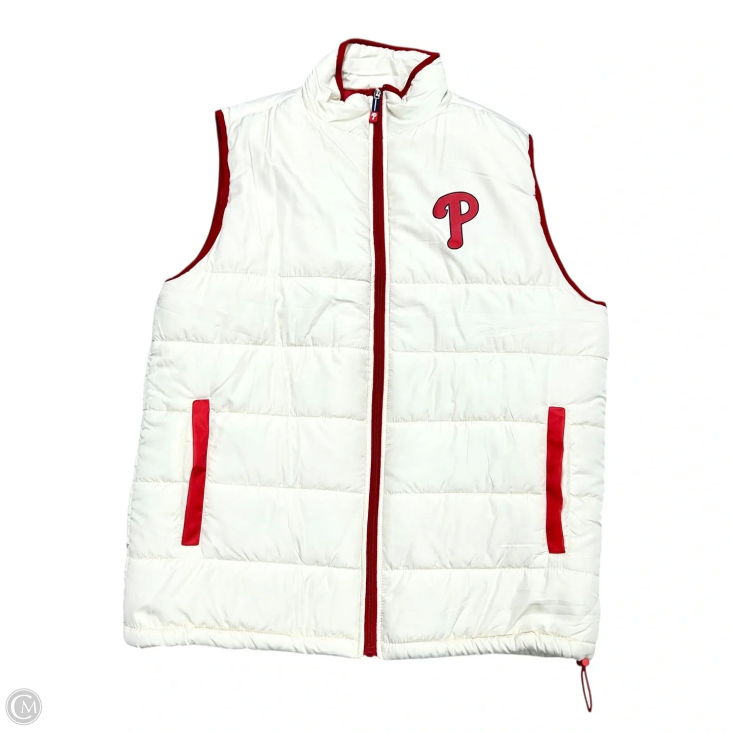 Vest Puffer & Quilted In Red & Tan, Size: L