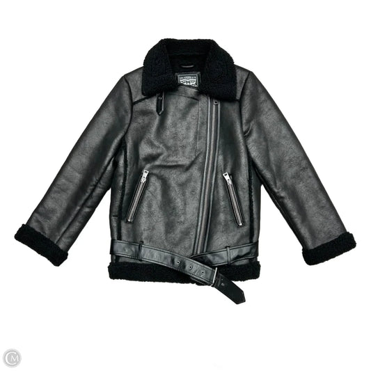 Coat Faux Fur & Sherpa By Levis In Black, Size: M