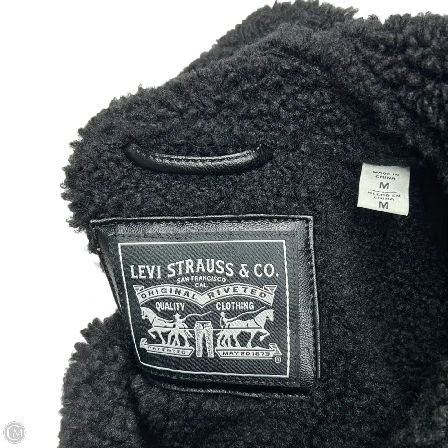 Coat Faux Fur & Sherpa By Levis In Black, Size: M