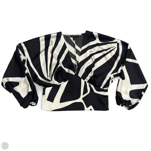 Blouse 3/4 Sleeve By Banana Republic In Brown & Cream, Size: Xs