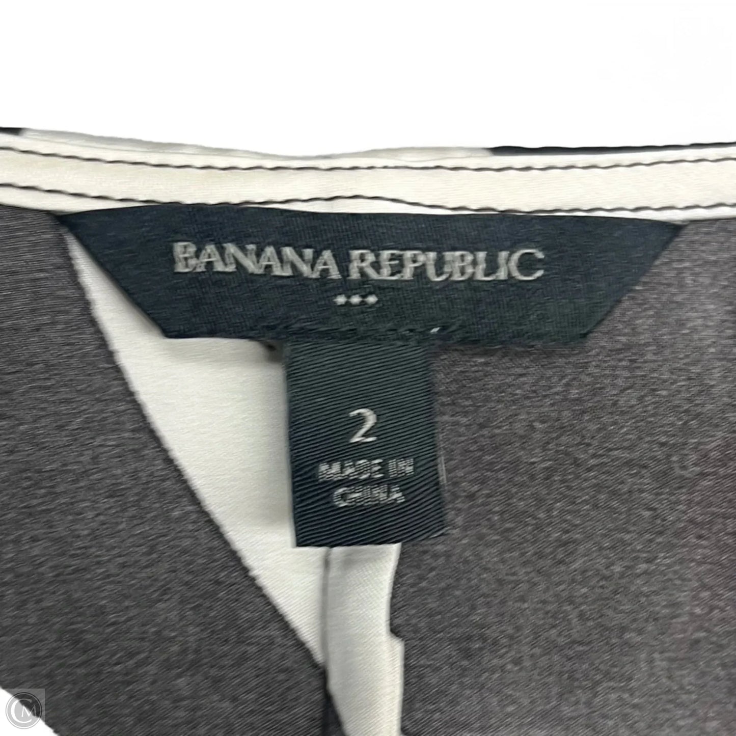 Blouse 3/4 Sleeve By Banana Republic In Brown & Cream, Size: Xs