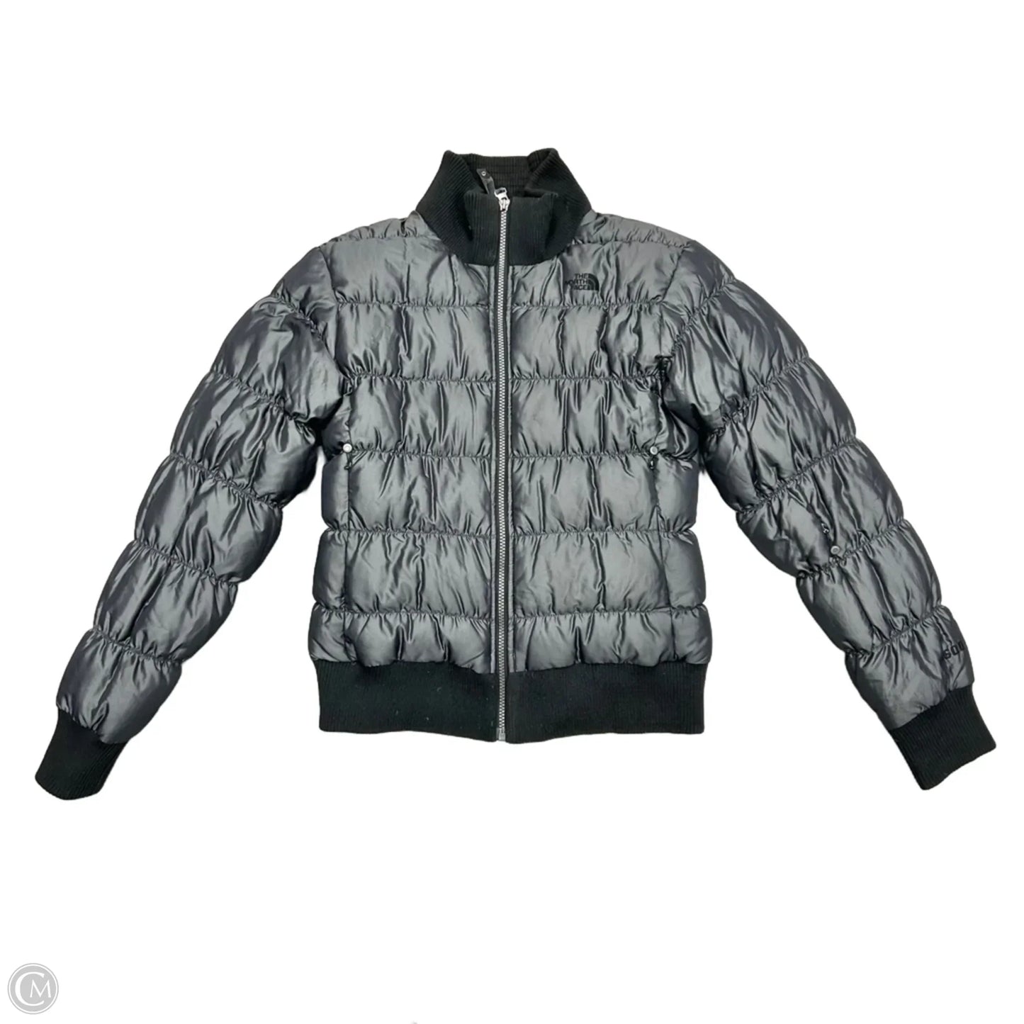 Coat Puffer & Quilted By The North Face In Black & Grey, Size: M