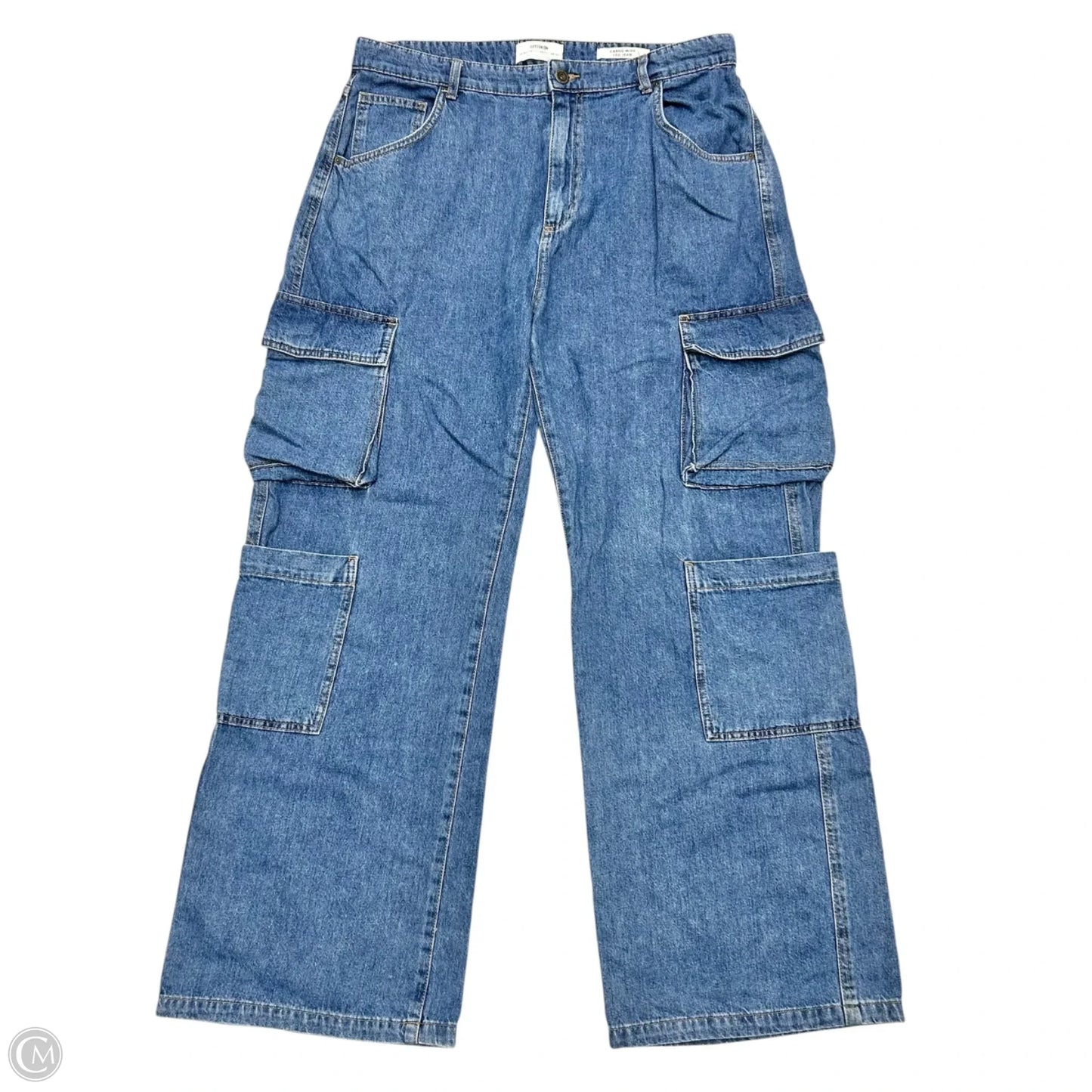 Jeans Wide Leg By Cotton On In Blue Denim, Size: 12