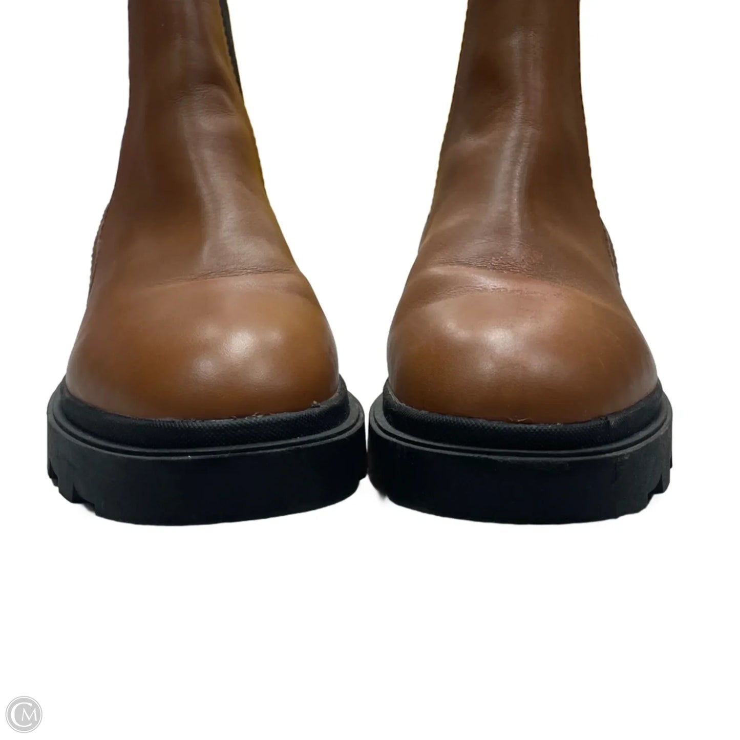 Boots Ankle Flats By Marc Fisher In Black & Brown, Size: 9.5