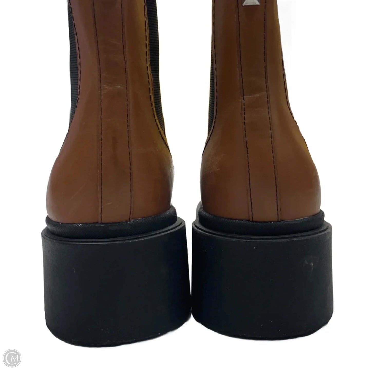 Boots Ankle Flats By Marc Fisher In Black & Brown, Size: 9.5