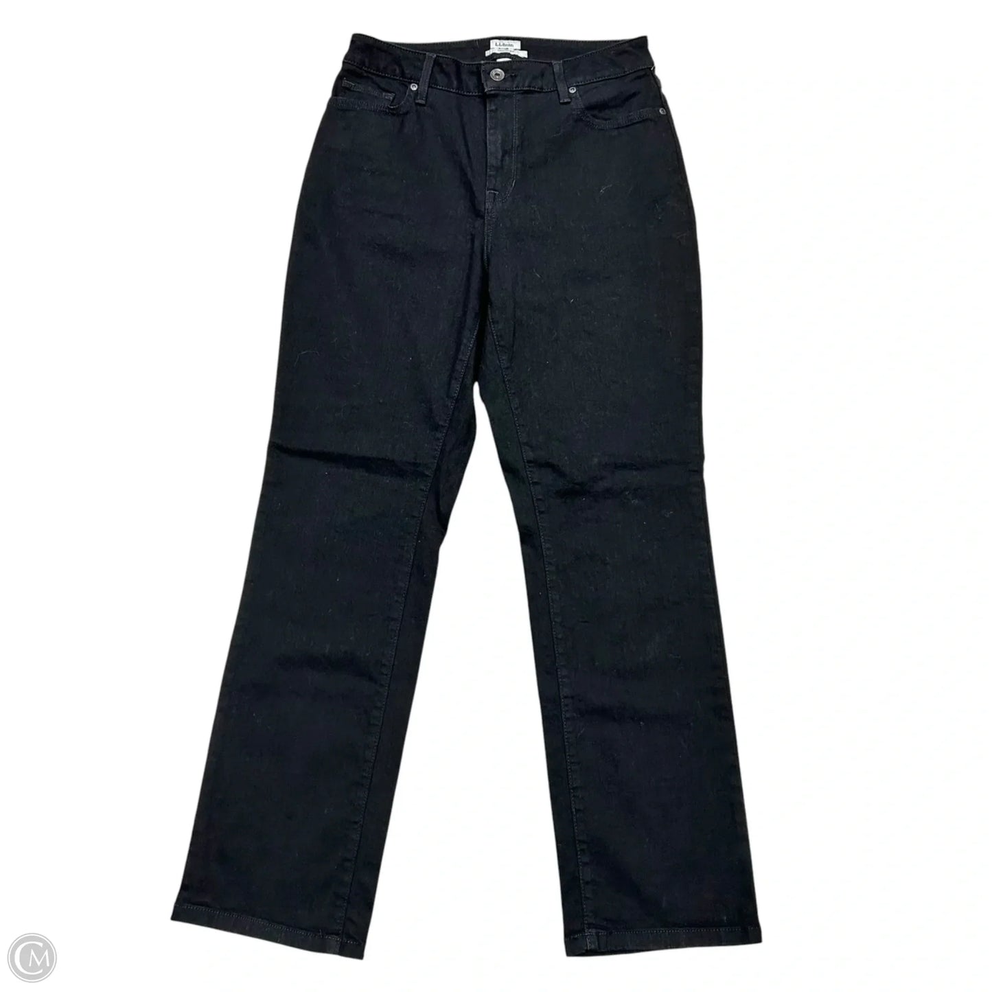 Jeans Straight By L.l. Bean In Black Denim, Size: 10