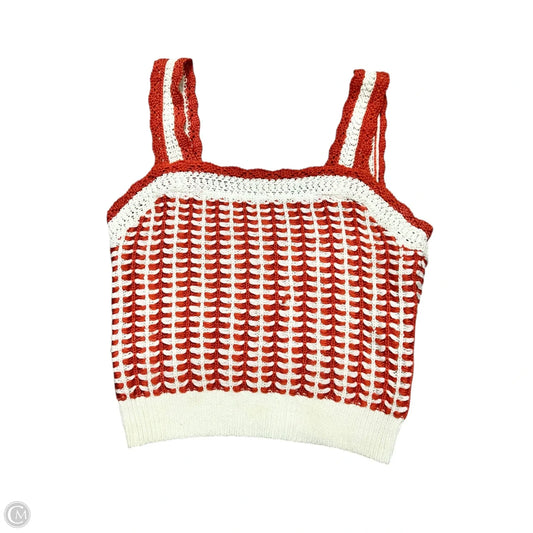 Top Sleeveless By Maeve In Red & White, Size: Xs