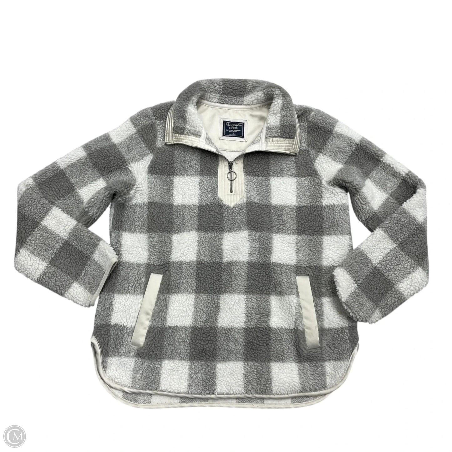 Jacket Faux Fur & Sherpa By Abercrombie And Fitch In Grey & White, Size: S