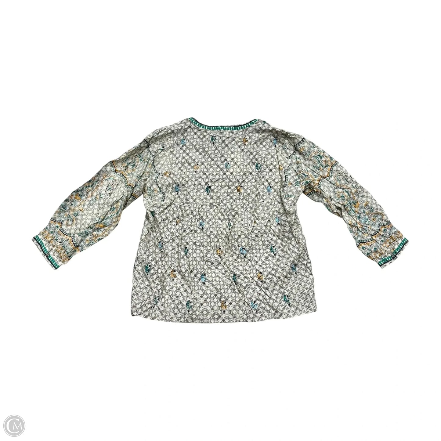 Blouse Long Sleeve By Lucky Brand In Cream, Size: M
