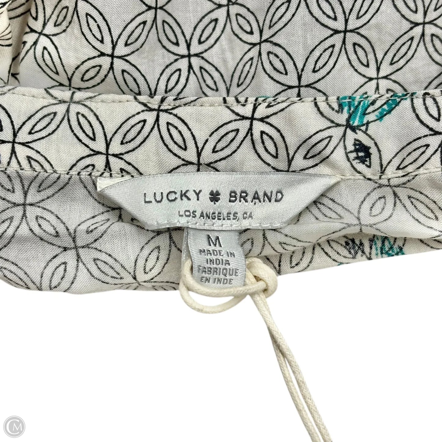 Blouse Long Sleeve By Lucky Brand In Cream, Size: M