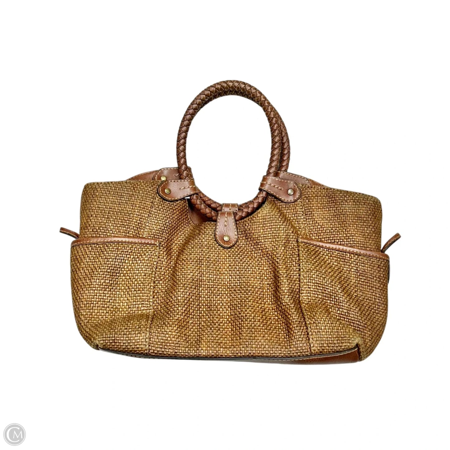 Handbag Leather By Fossil, Size: Medium