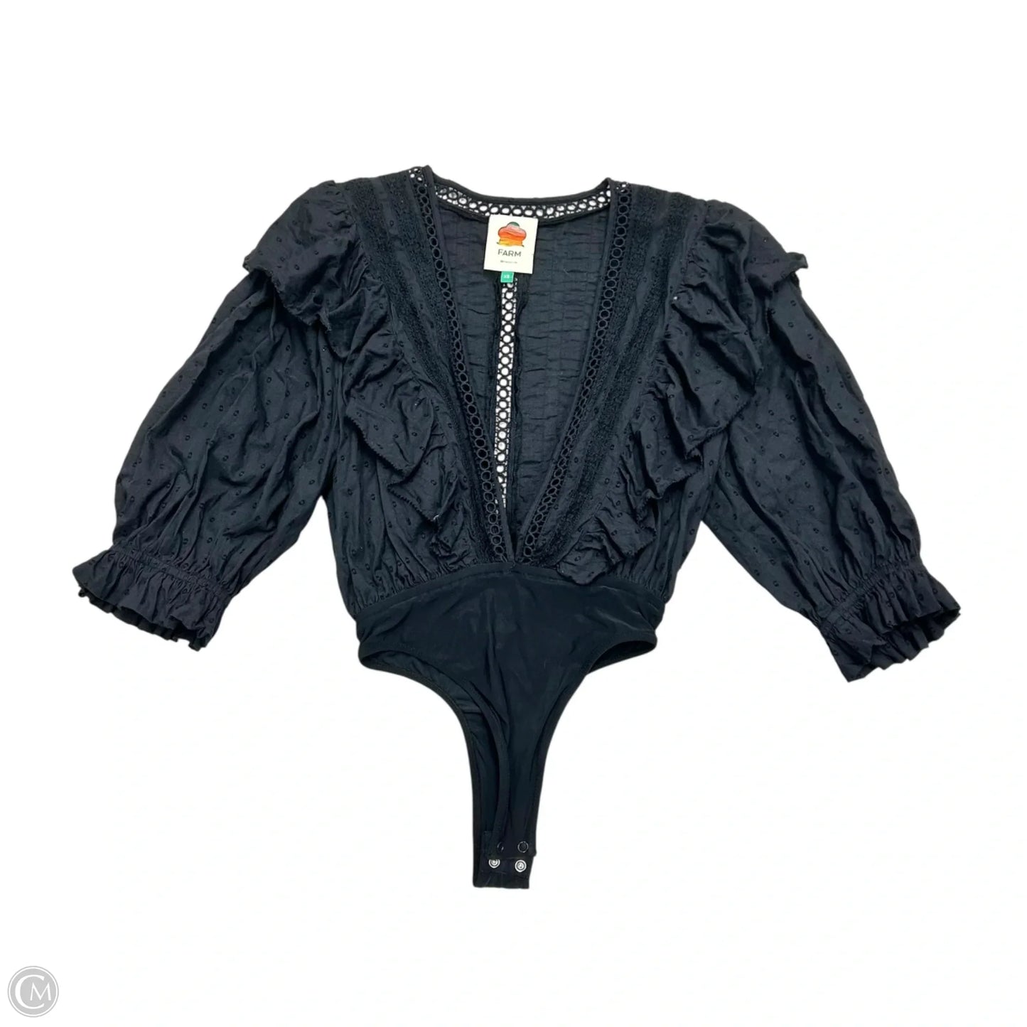 Top 3/4 Sleeve By Farm Rio In Black, Size: Xs