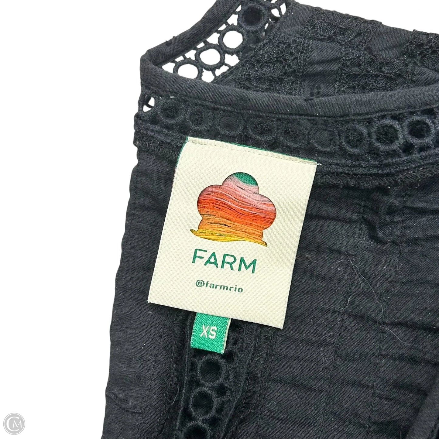 Top 3/4 Sleeve By Farm Rio In Black, Size: Xs
