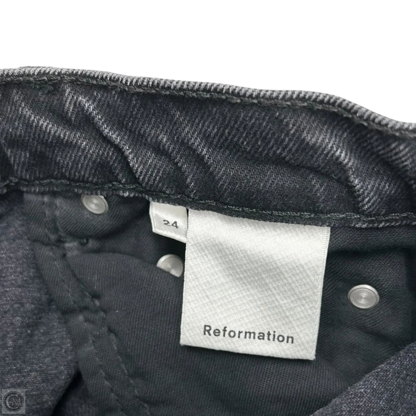 Jeans Straight By Reformation In Black Denim, Size: 0