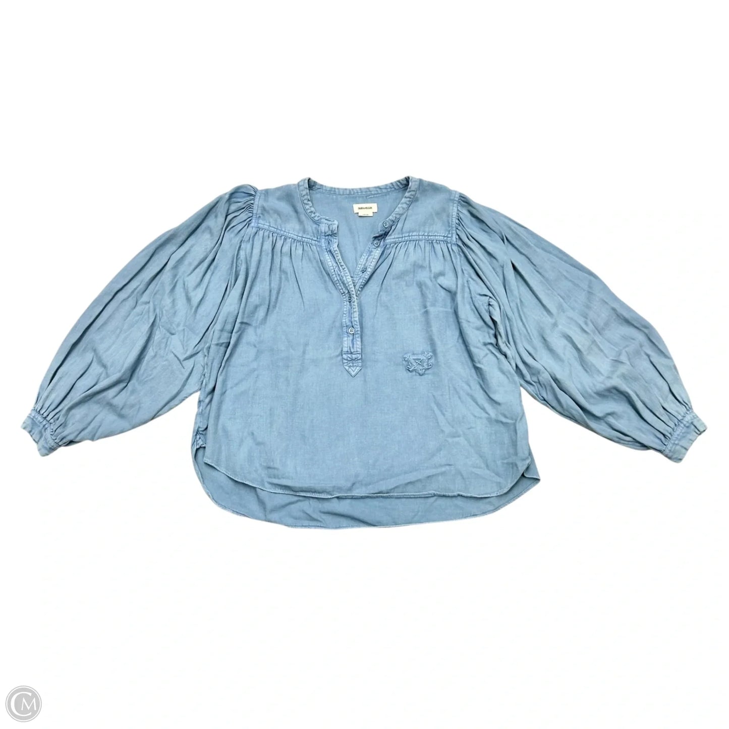 Top Long Sleeve By Zadig And Voltaire In Blue, Size: L