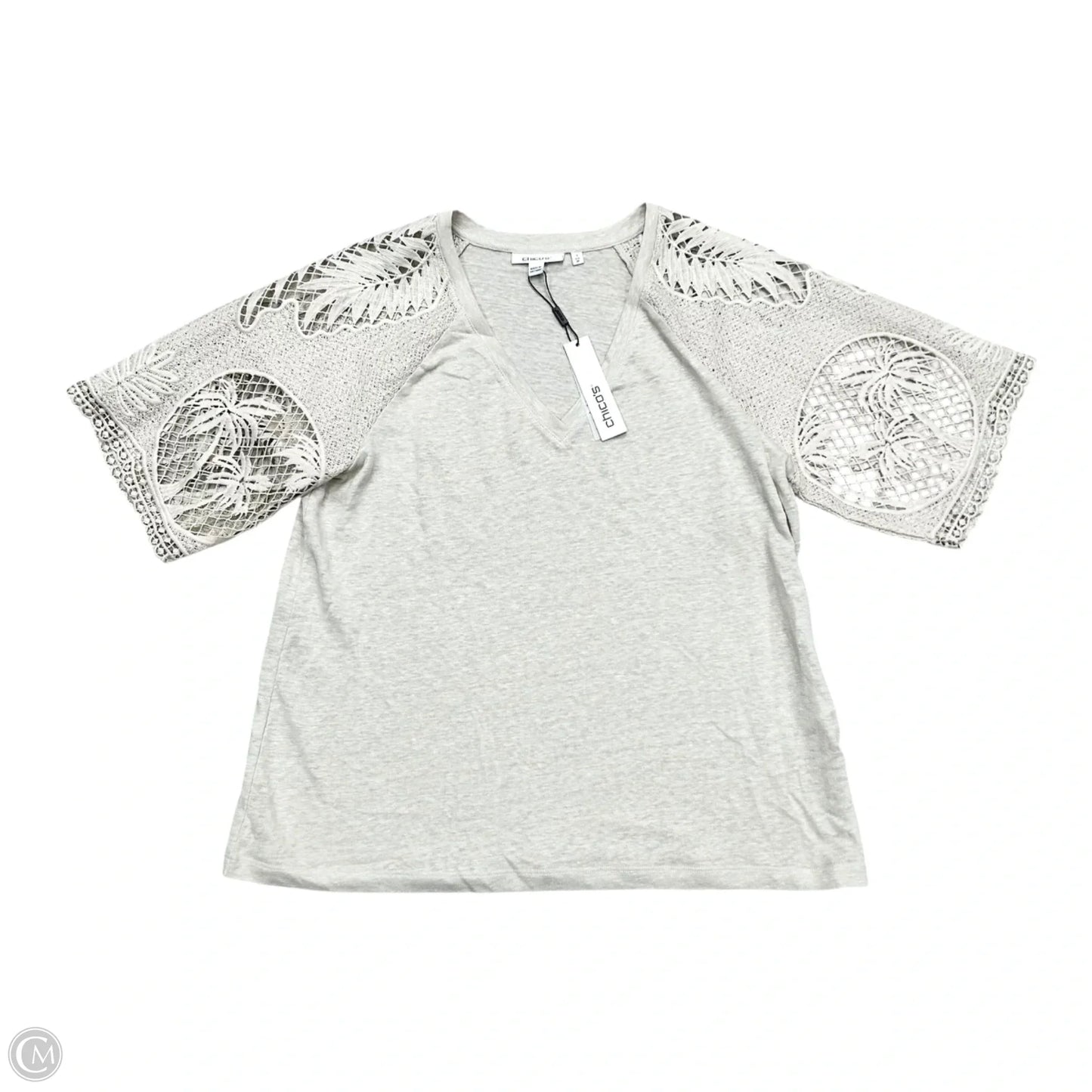 Top Short Sleeve By Chicos In Beige, Size: M