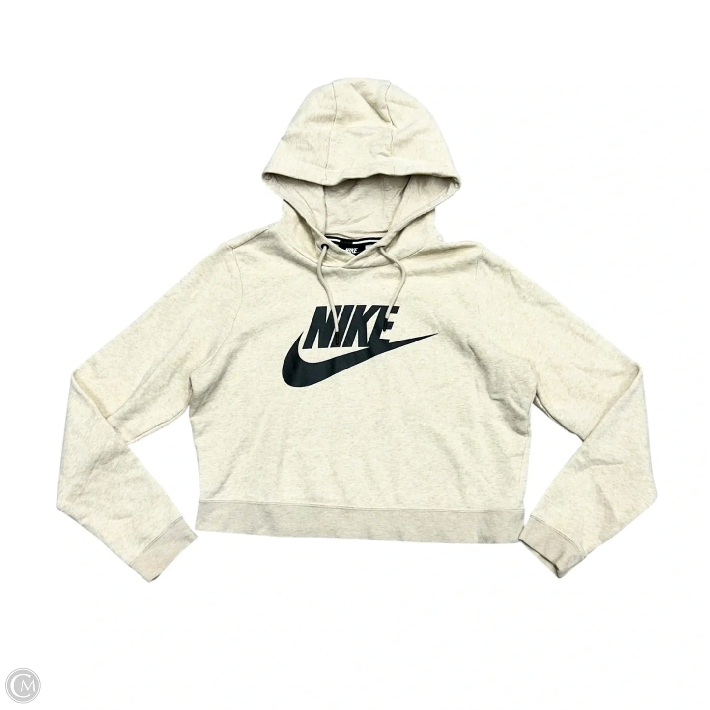 Athletic Sweatshirt Hoodie By Nike Apparel In Cream, Size: L