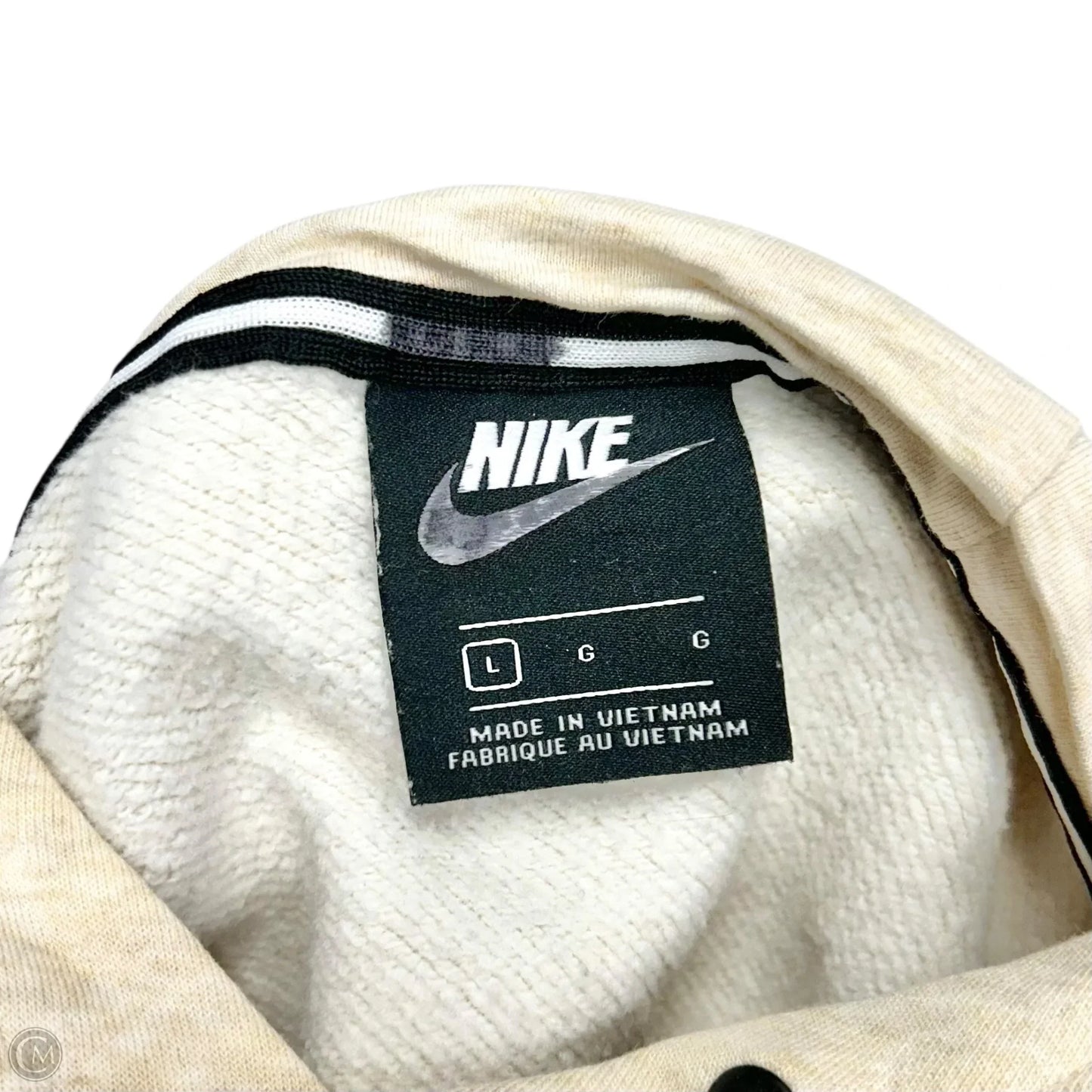 Athletic Sweatshirt Hoodie By Nike Apparel In Cream, Size: L