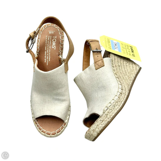 Sandals Heels Wedge By Toms In Cream, Size: 6