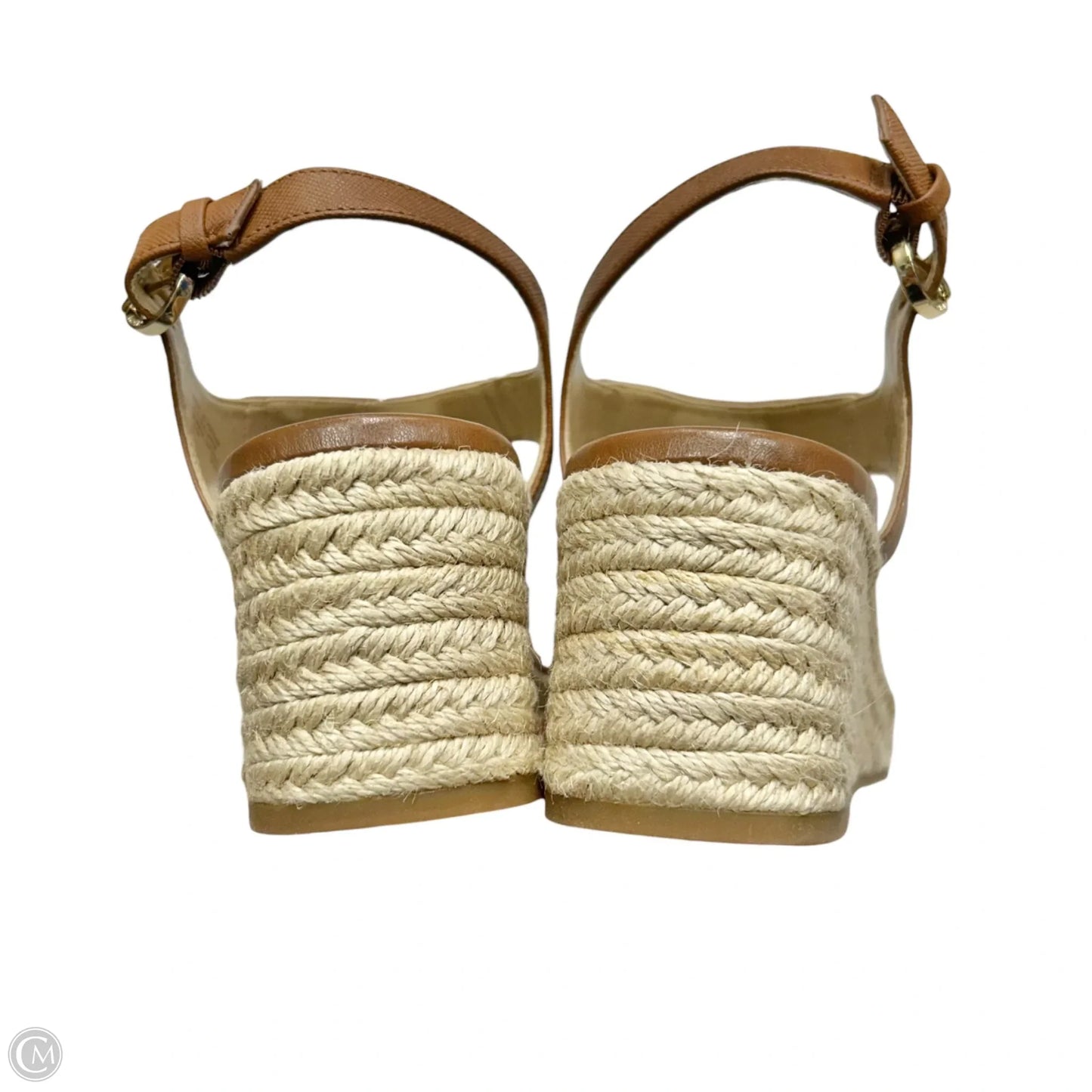 Sandals Heels Kitten By Michael By Michael Kors In Brown & Cream, Size: 6.5