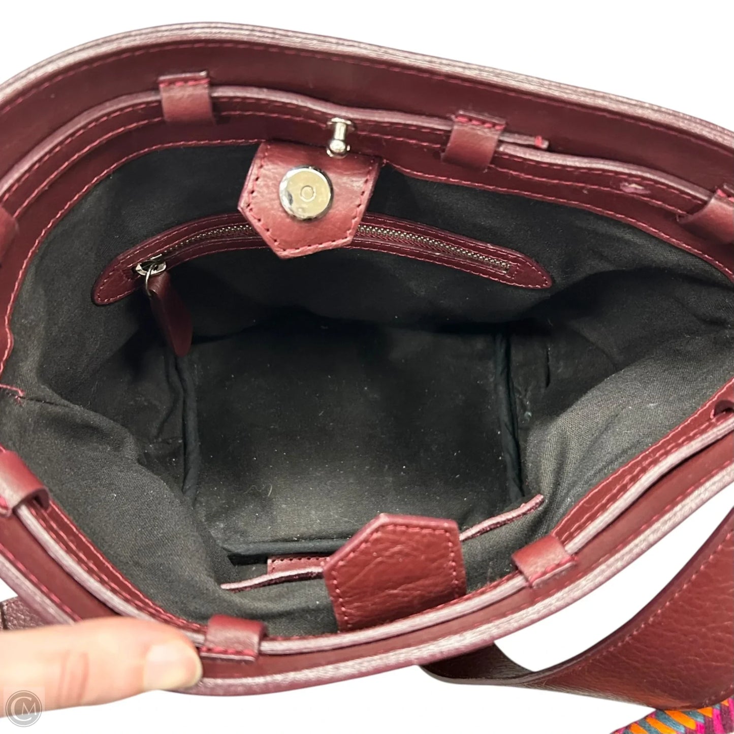 Handbag Leather By Mecha Mendez, Size: Medium