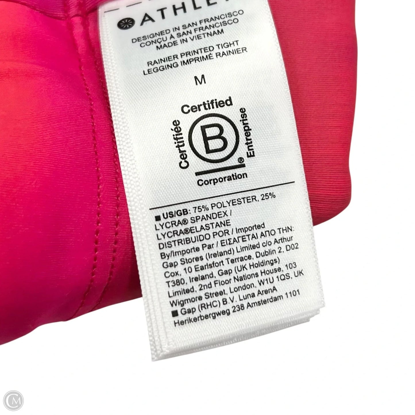 Athletic Leggings By Athleta In Pink & Purple, Size: M