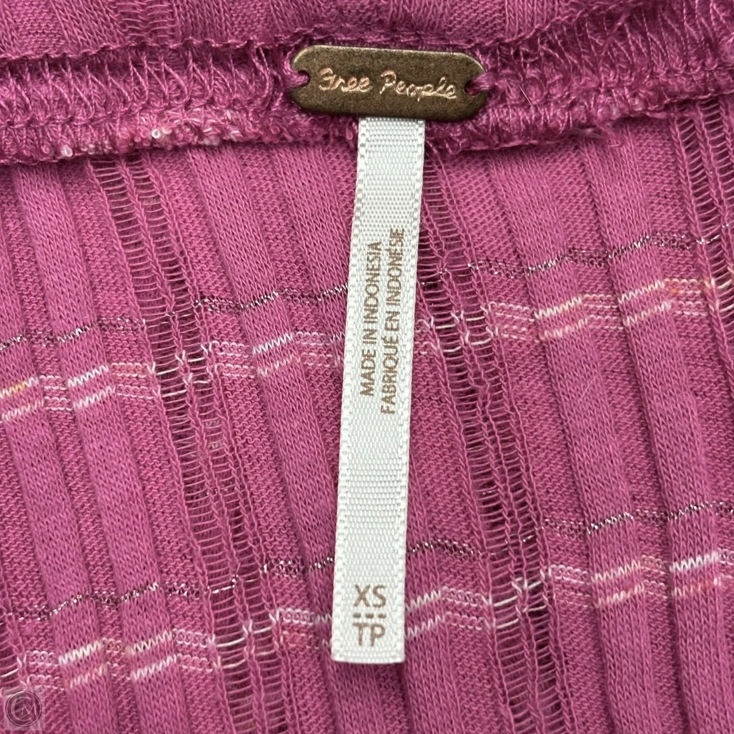 Top Long Sleeve By Free People In Pink & White, Size: Xs