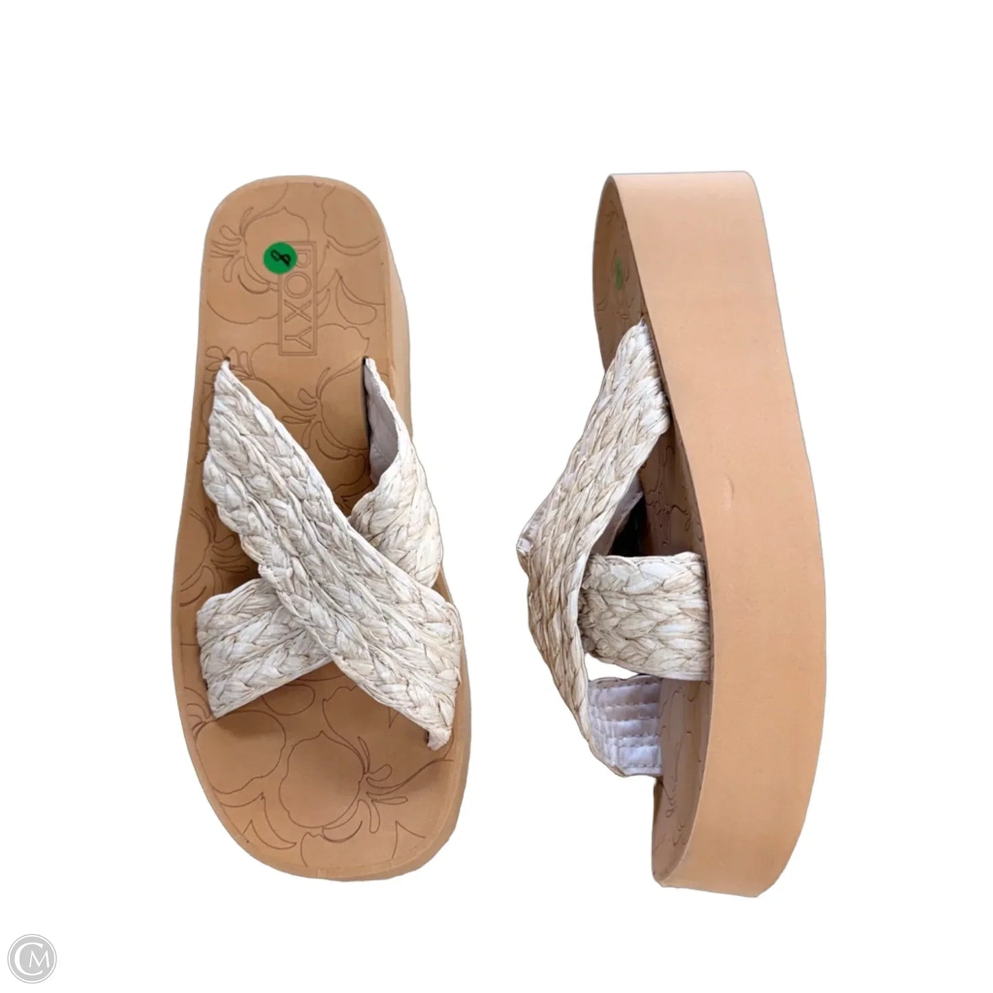 Sandals Heels Wedge By Roxy In Tan, Size: 8