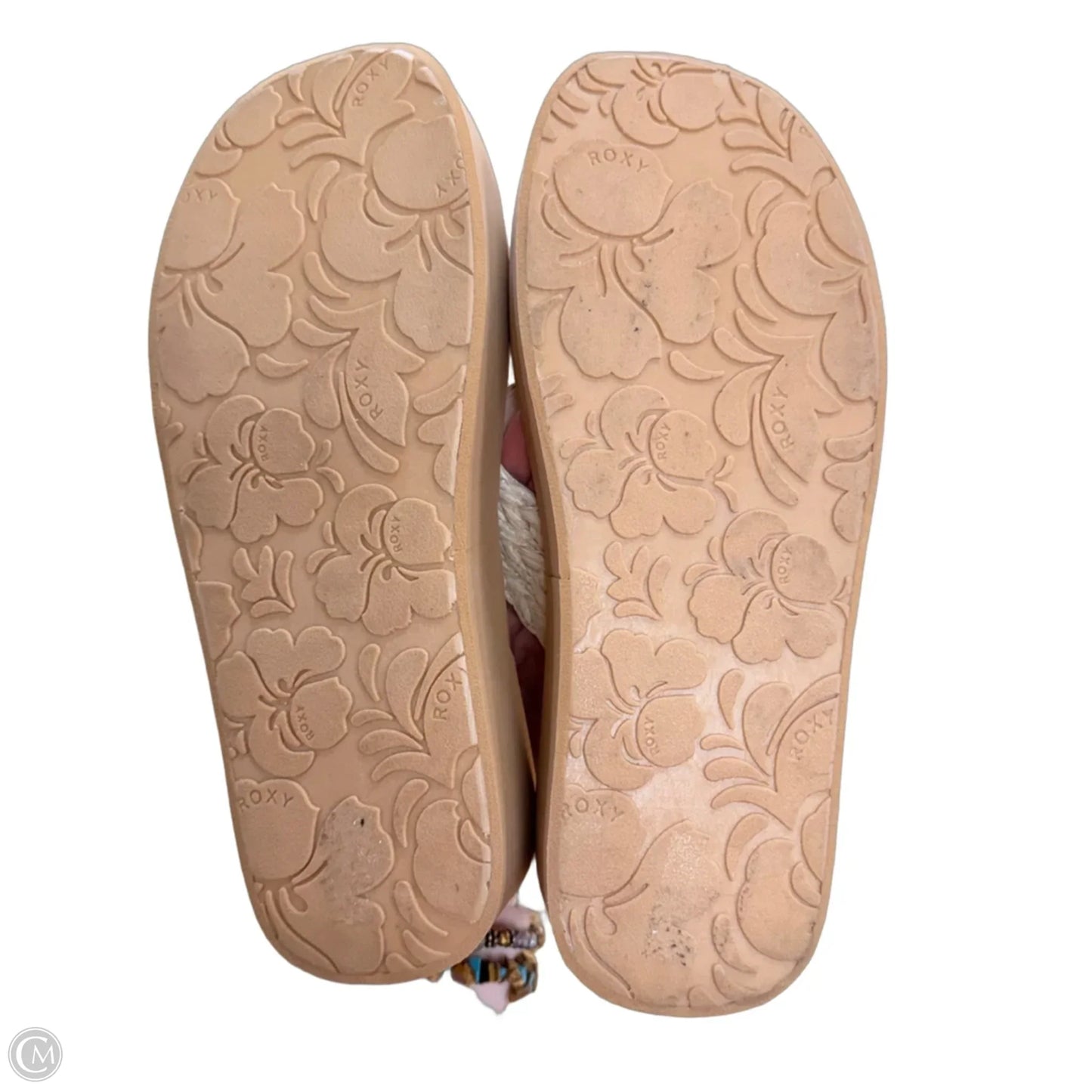 Sandals Heels Wedge By Roxy In Tan, Size: 8