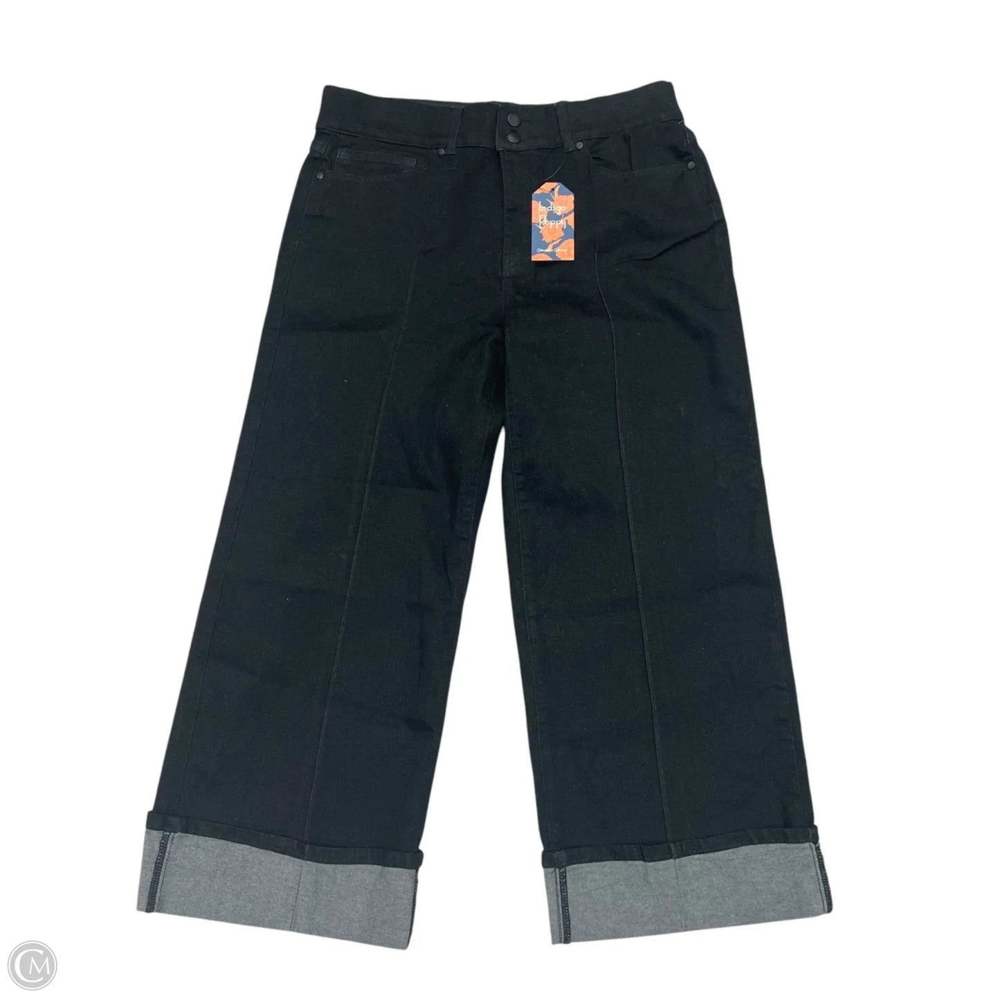 Jeans Wide Leg By Indigo Poppy In Black Denim, Size: 16