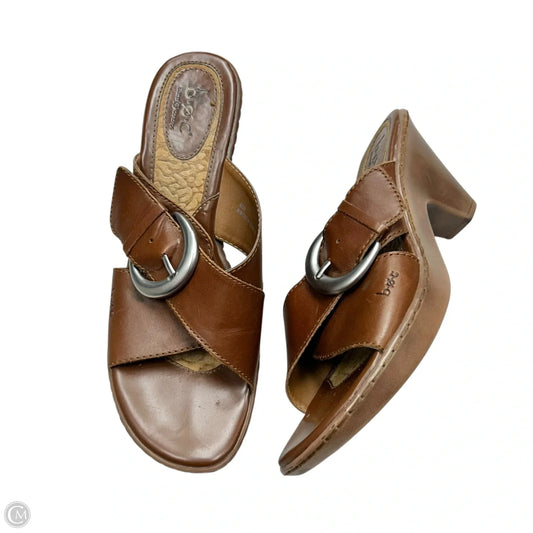 Sandals Heels Block By Boc In Brown, Size: 8