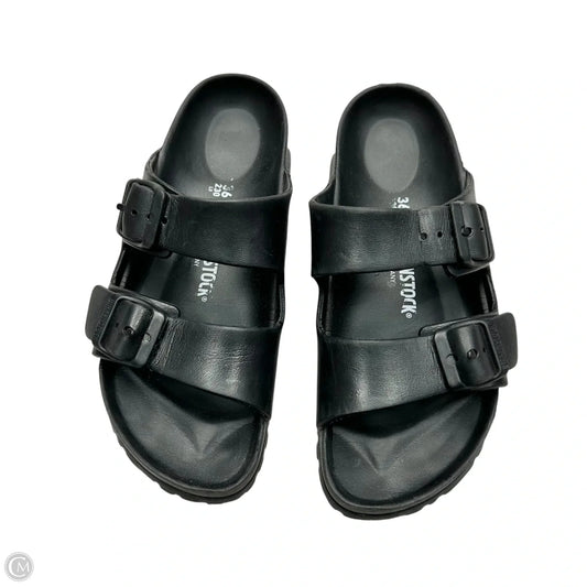 Sandals Flats By Birkenstock In Black, Size: 5