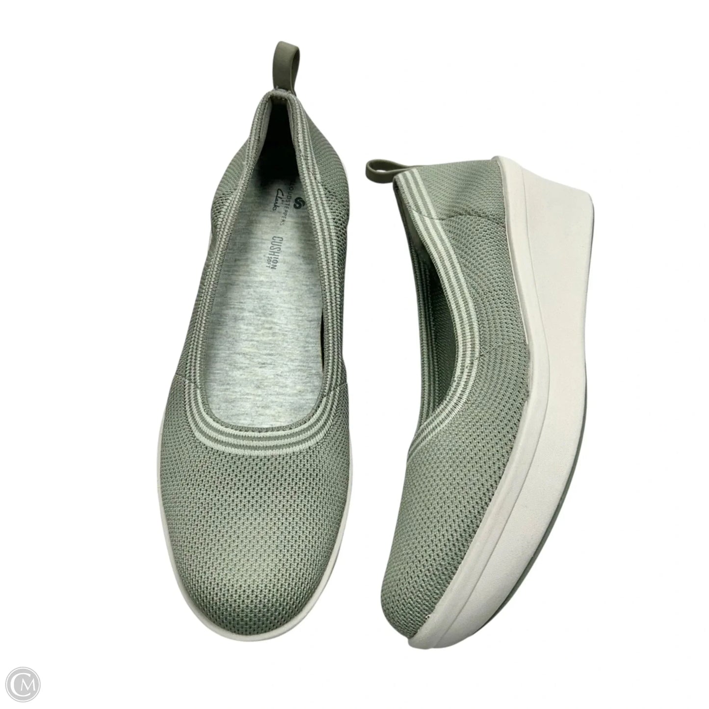 Shoes Heels Wedge By Clarks In Green, Size: 9