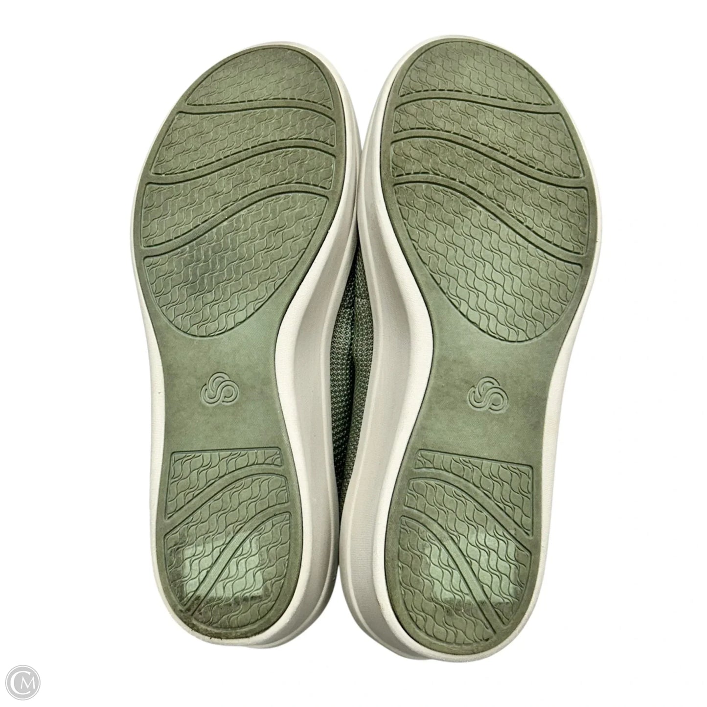 Shoes Heels Wedge By Clarks In Green, Size: 9