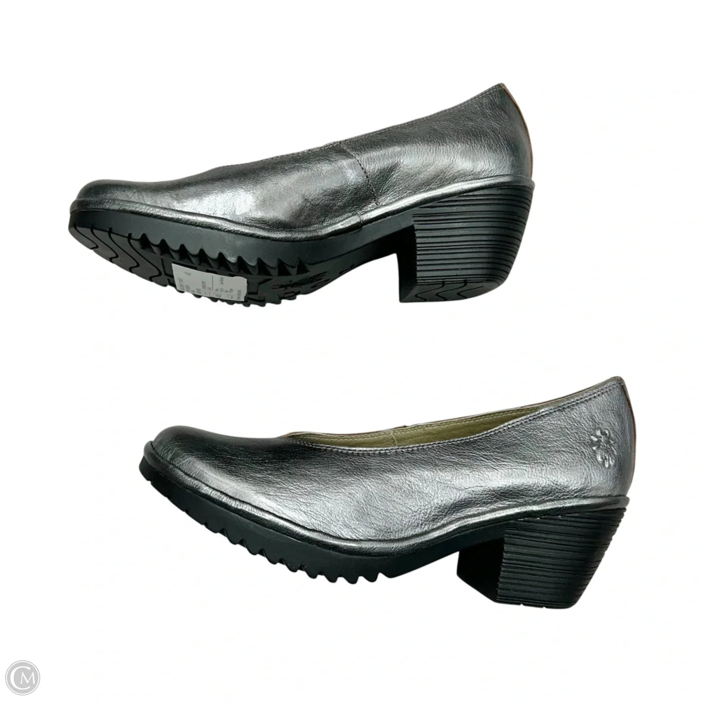 Shoes Heels Block By Fly London In Silver, Size: 9.5