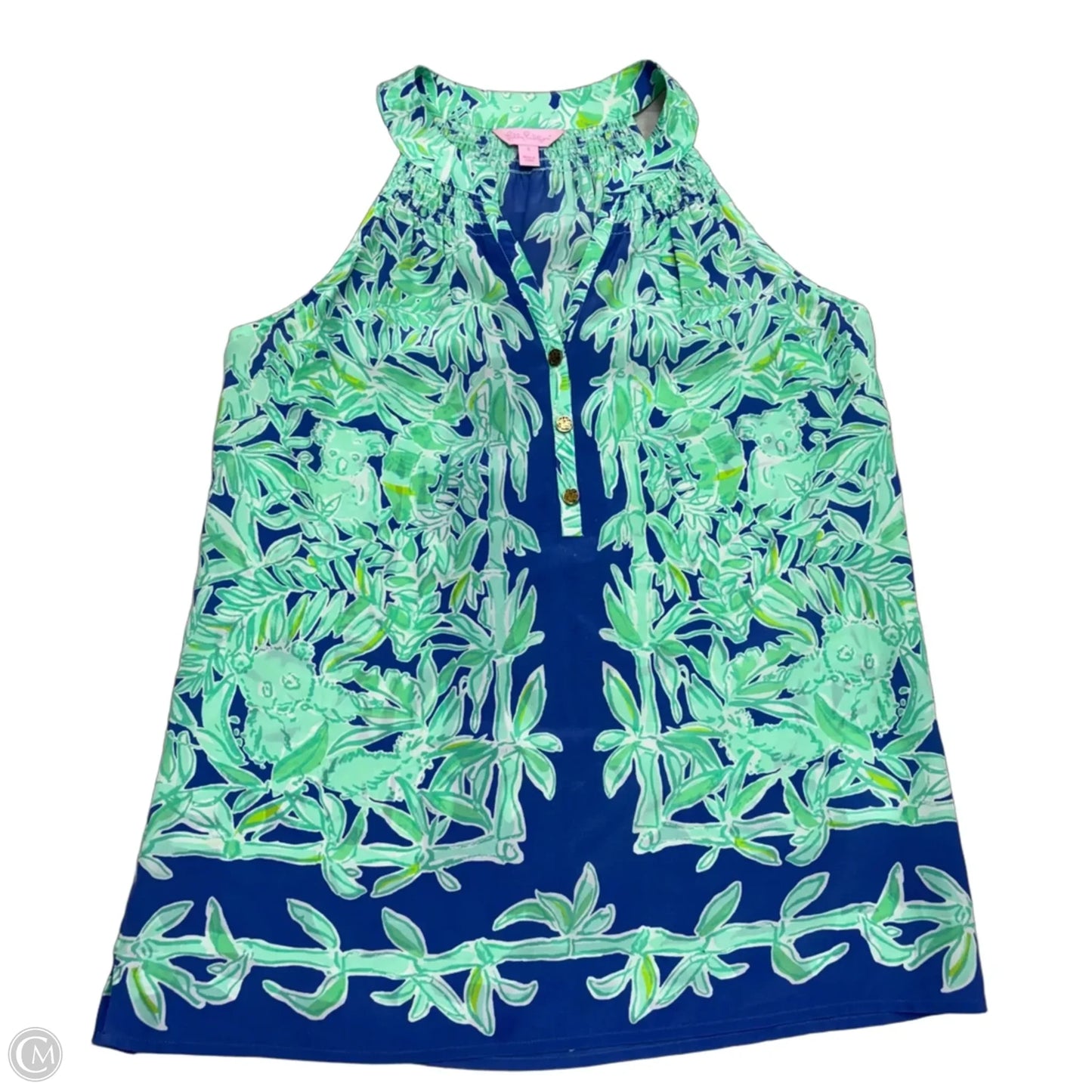 Top Sleeveless Designer By Lilly Pulitzer In Blue & Green, Size: S