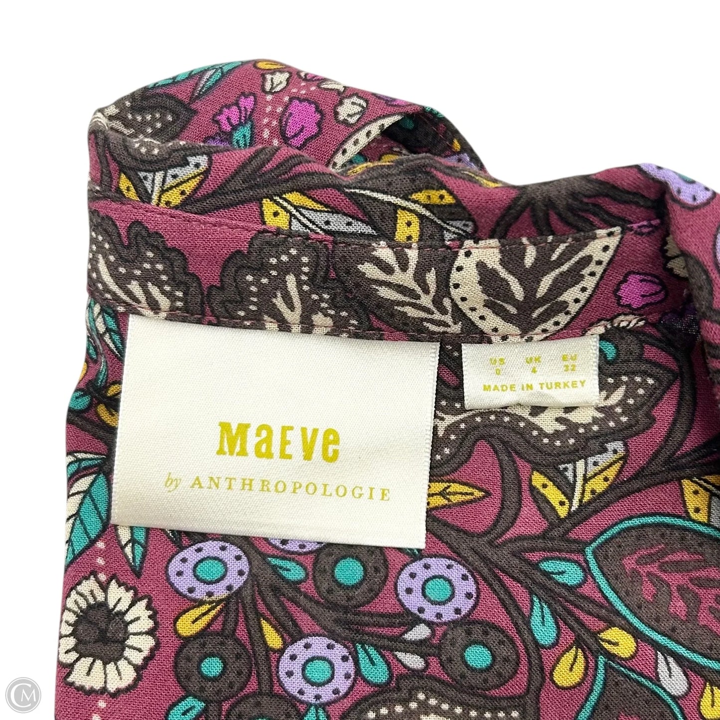 Blouse Long Sleeve By Maeve In Maroon, Size: Xs