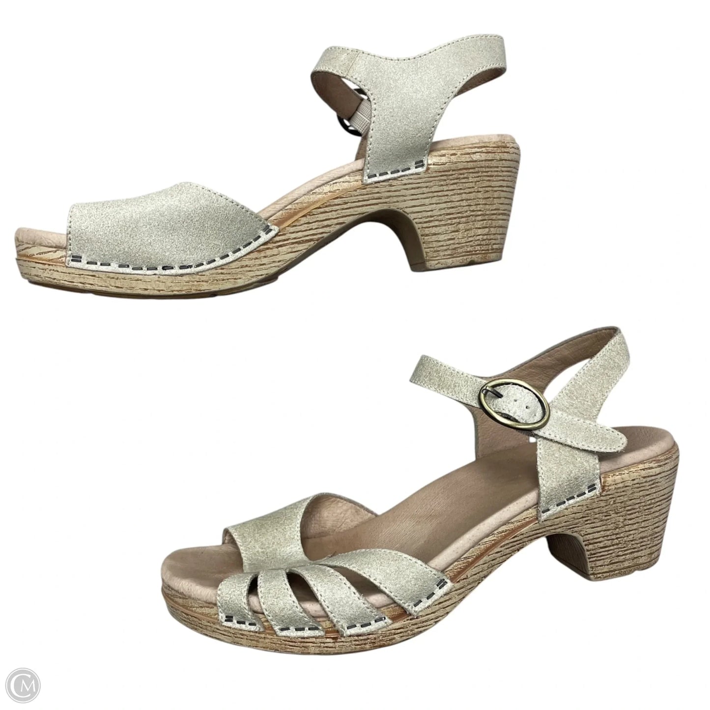 Sandals Heels Block By Dansko In Taupe, Size: 9.5