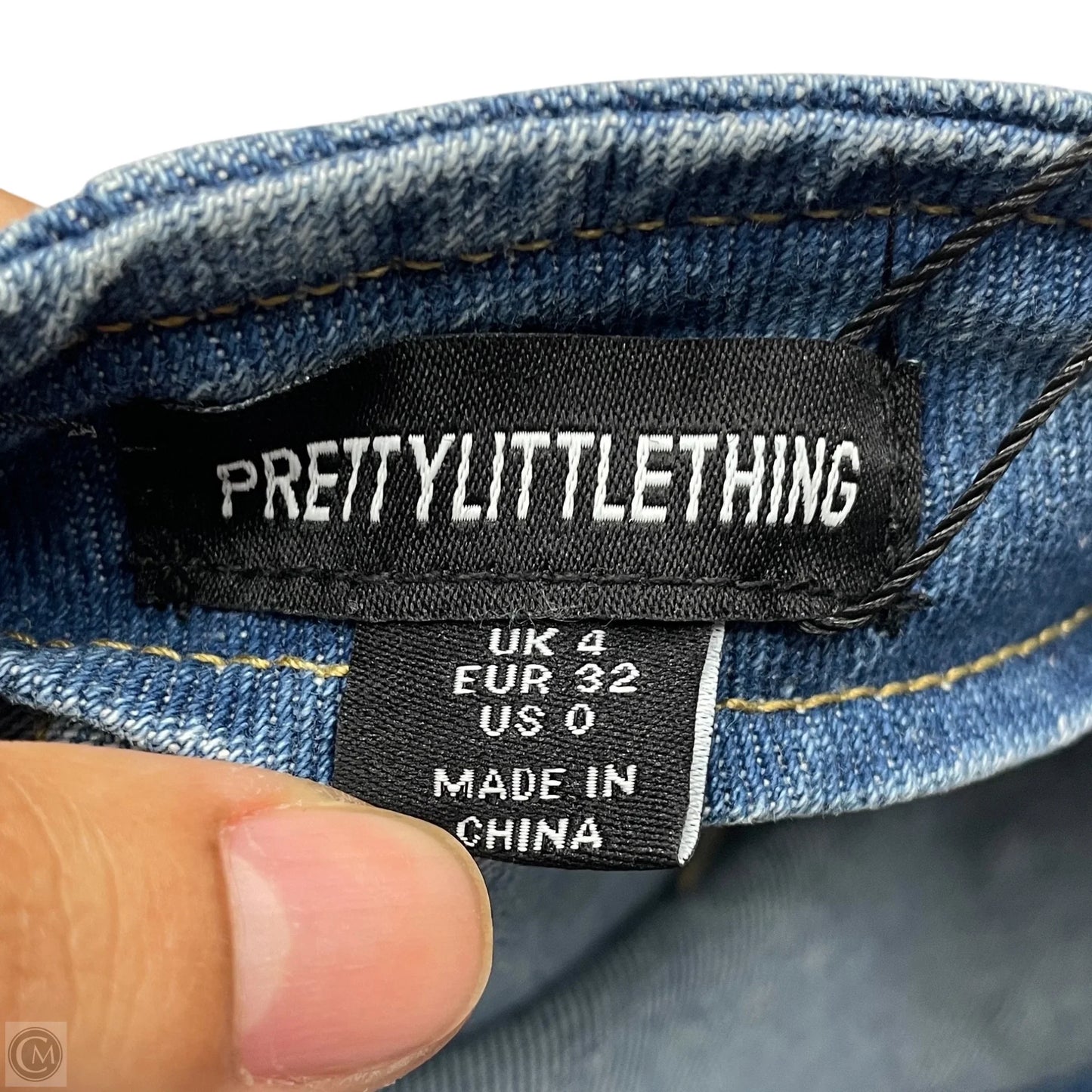 Skirt Mini & Short By Pretty Little Thing In Blue Denim, Size: 0