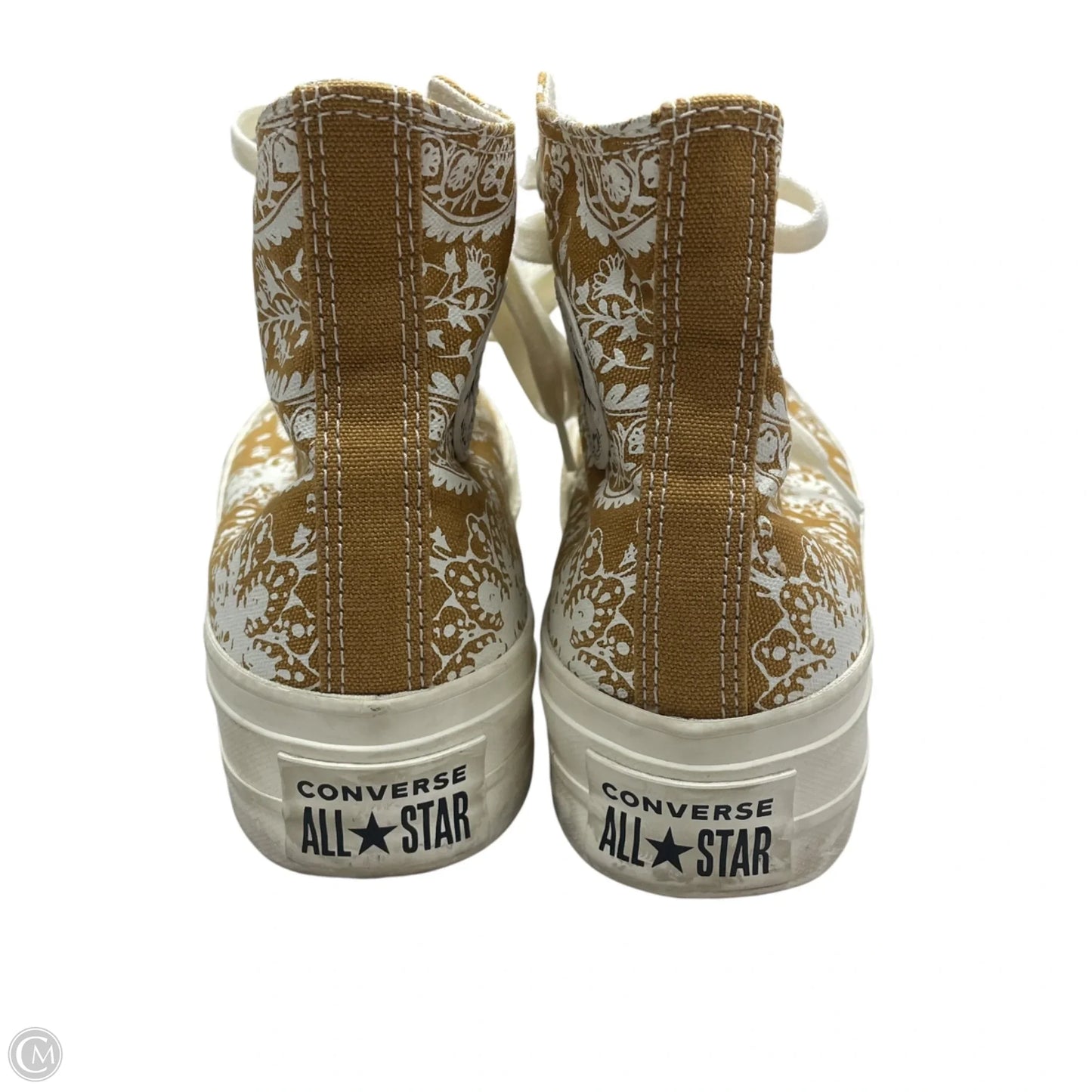 Shoes Sneakers Platform By Converse In White & Yellow, Size: 5.5