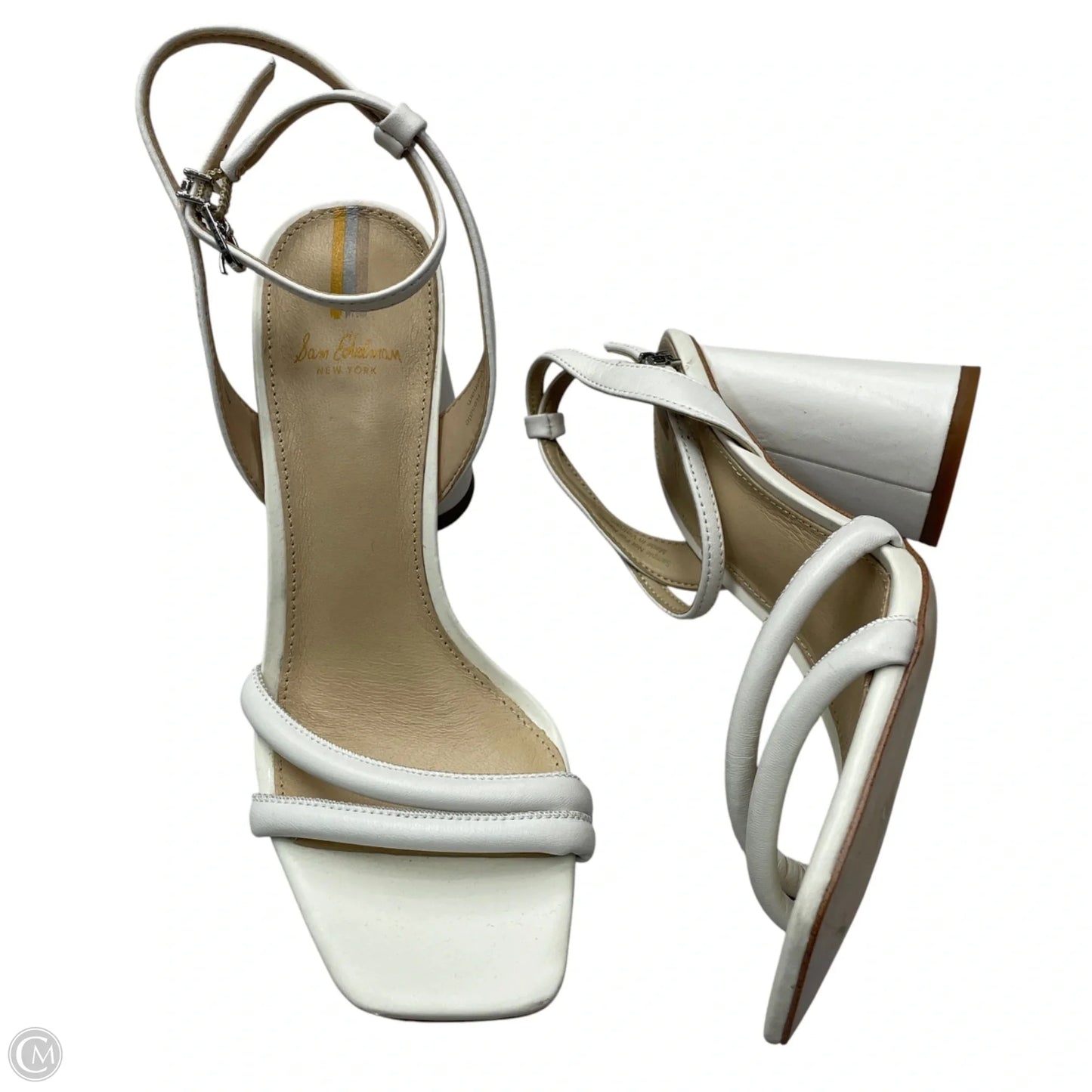 Sandals Heels Block By Sam Edelman In Ivory, Size: 6