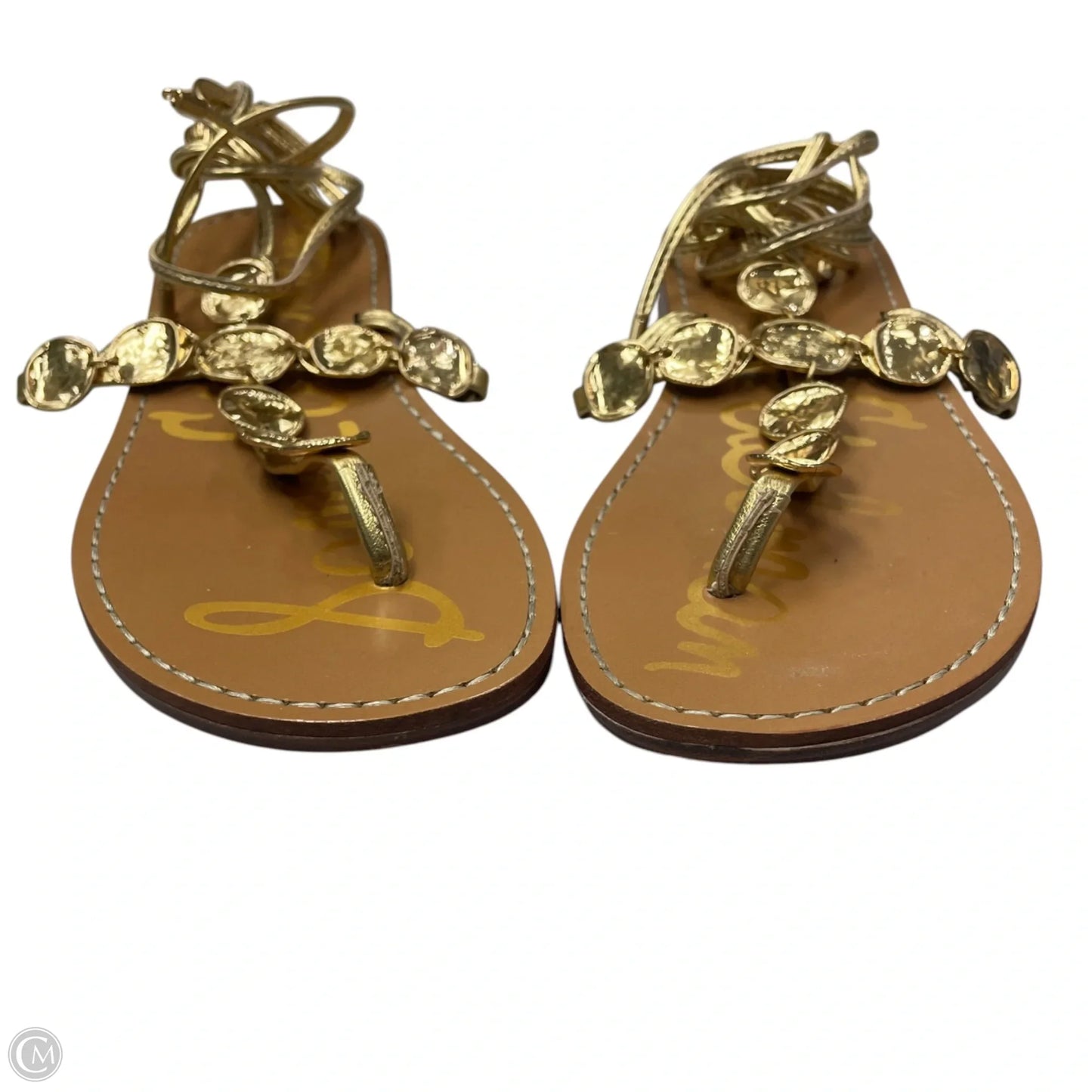 Sandals Flats By Sam Edelman In Brown & Gold, Size: 6
