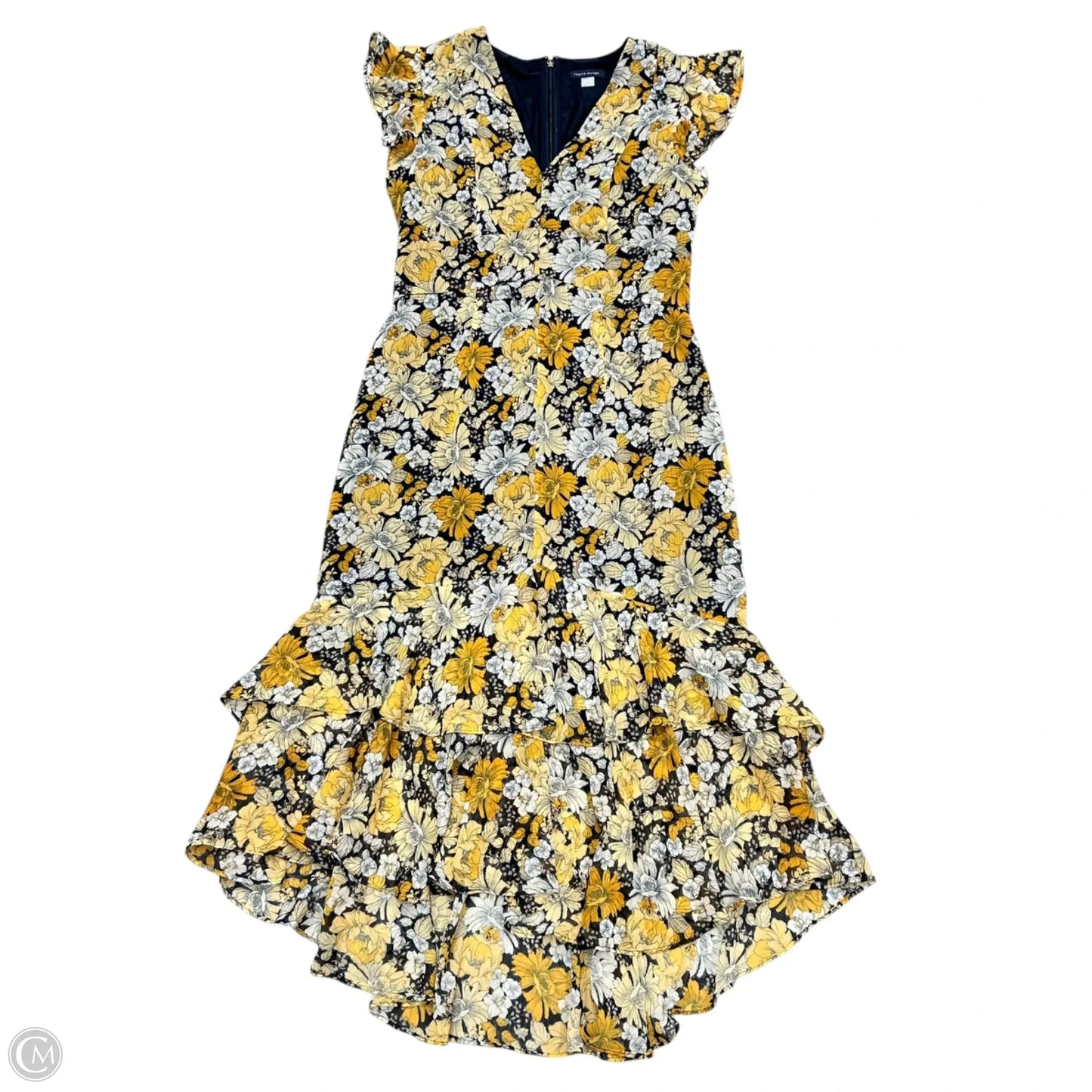 Dress Casual Maxi By Tommy Hilfiger In Blue & Yellow, Size: M