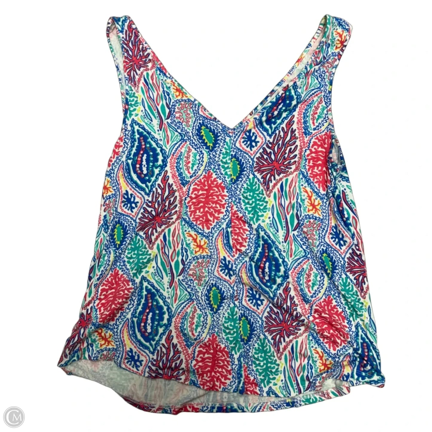 Top Sleeveless Designer By Lilly Pulitzer In Blue & Red, Size: L