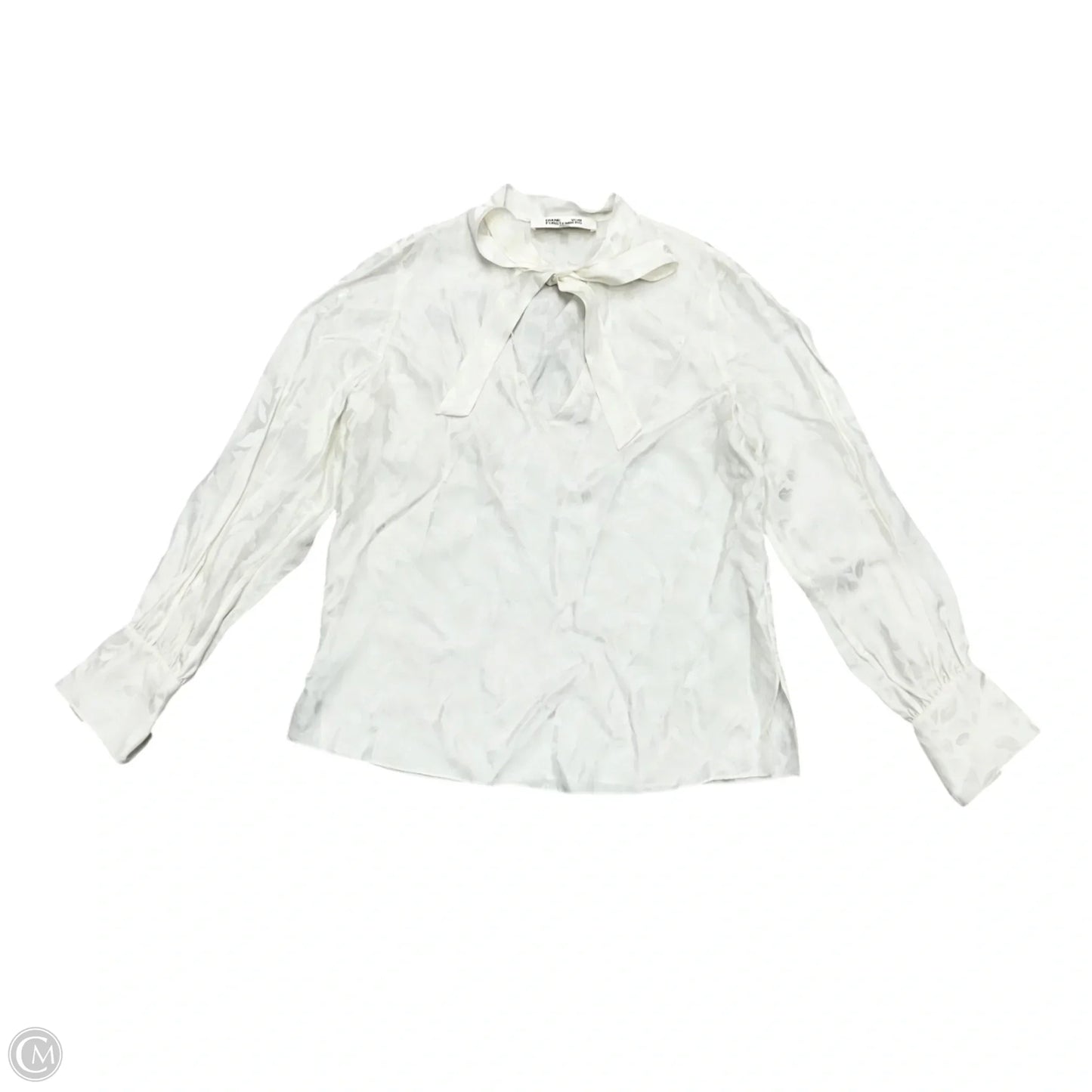 Blouse Designer By Diane Von Furstenberg In Ivory, Size: S