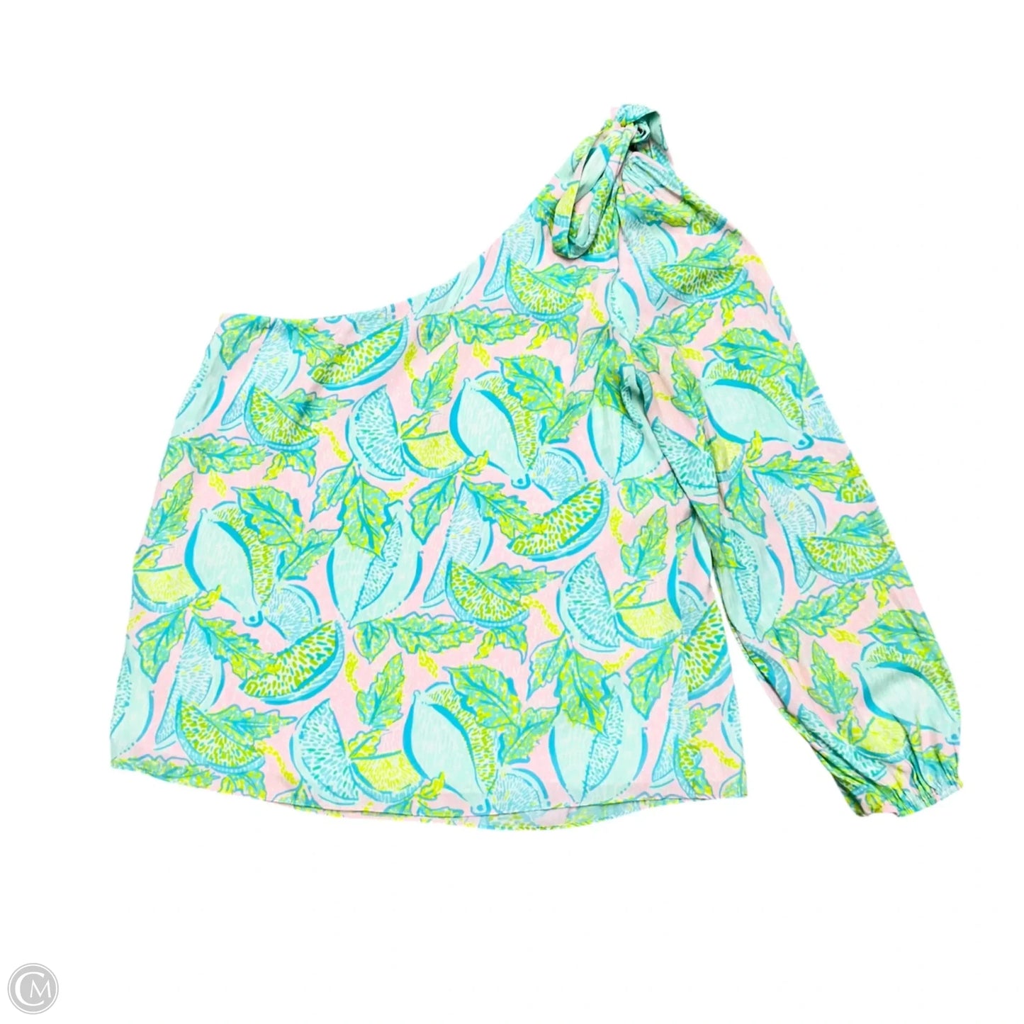 Blouse Designer By Lilly Pulitzer In Green & Pink, Size: L