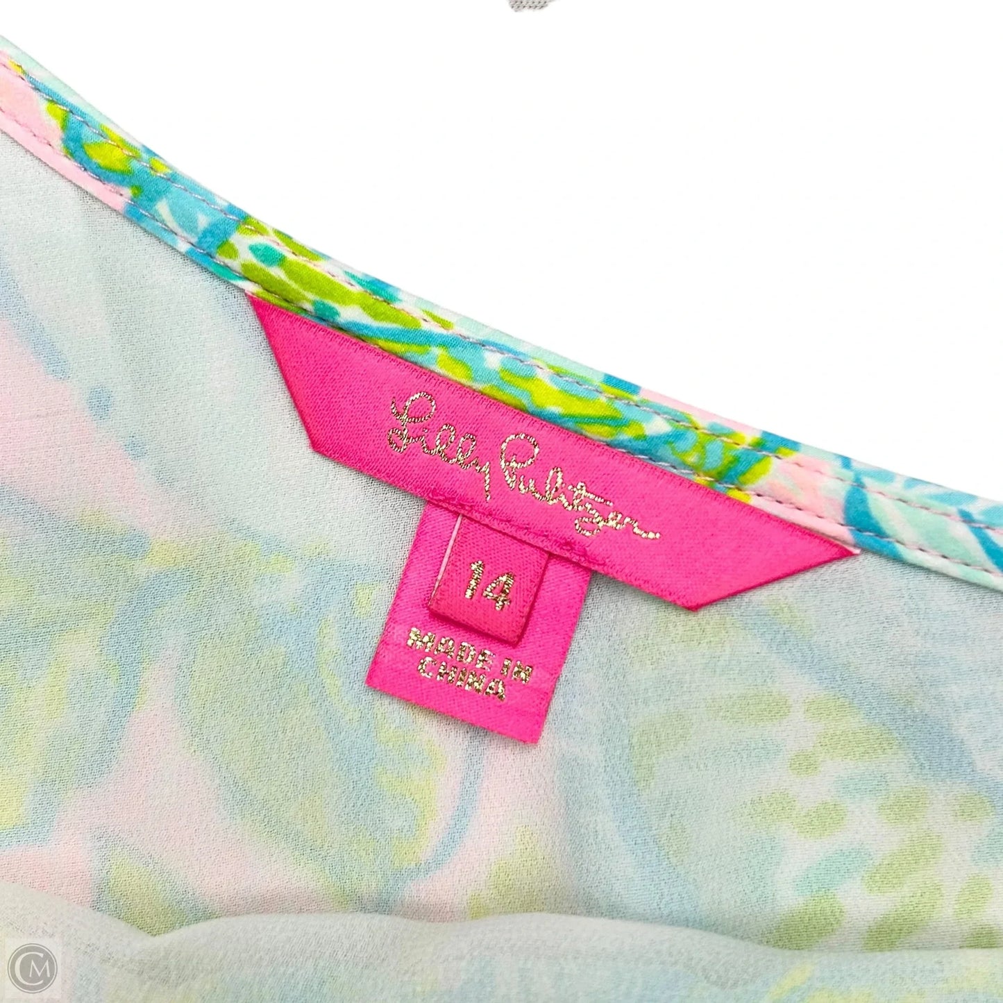 Blouse Designer By Lilly Pulitzer In Green & Pink, Size: L