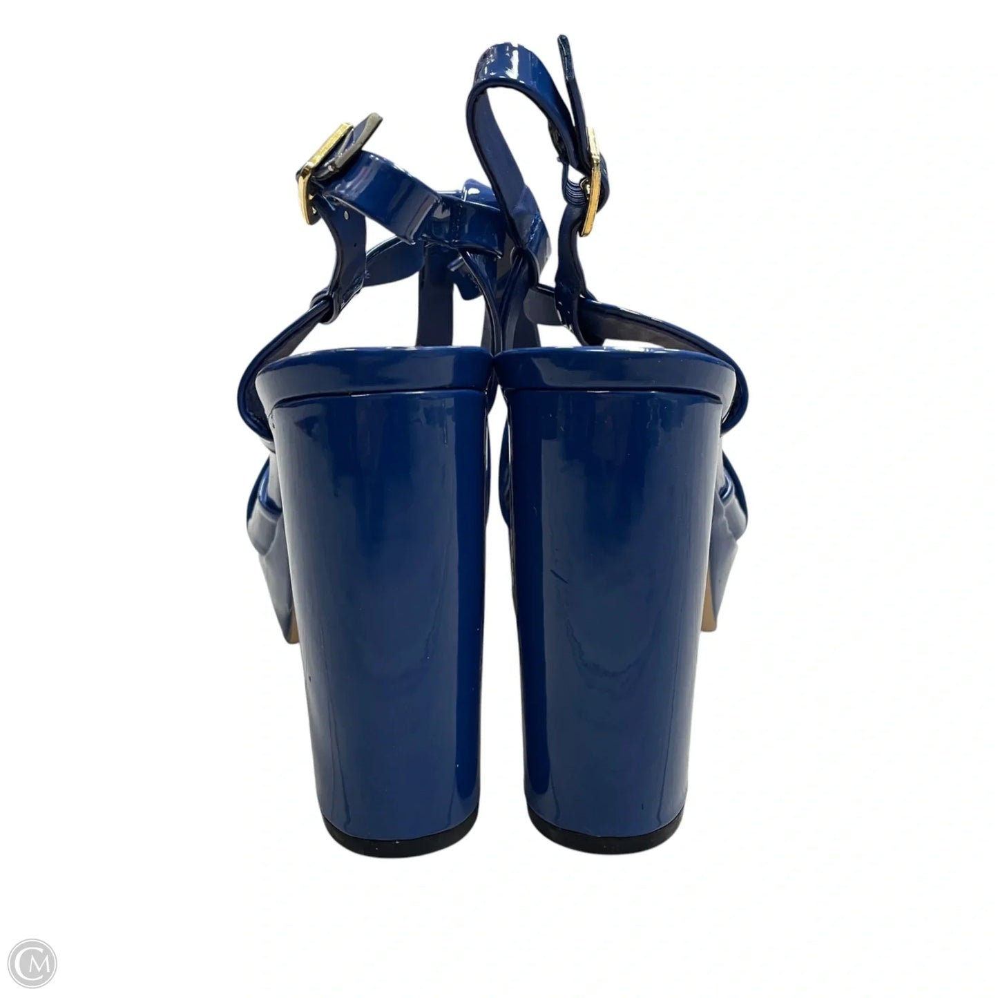 Sandals Heels Block By Jf In Blue, Size: 11