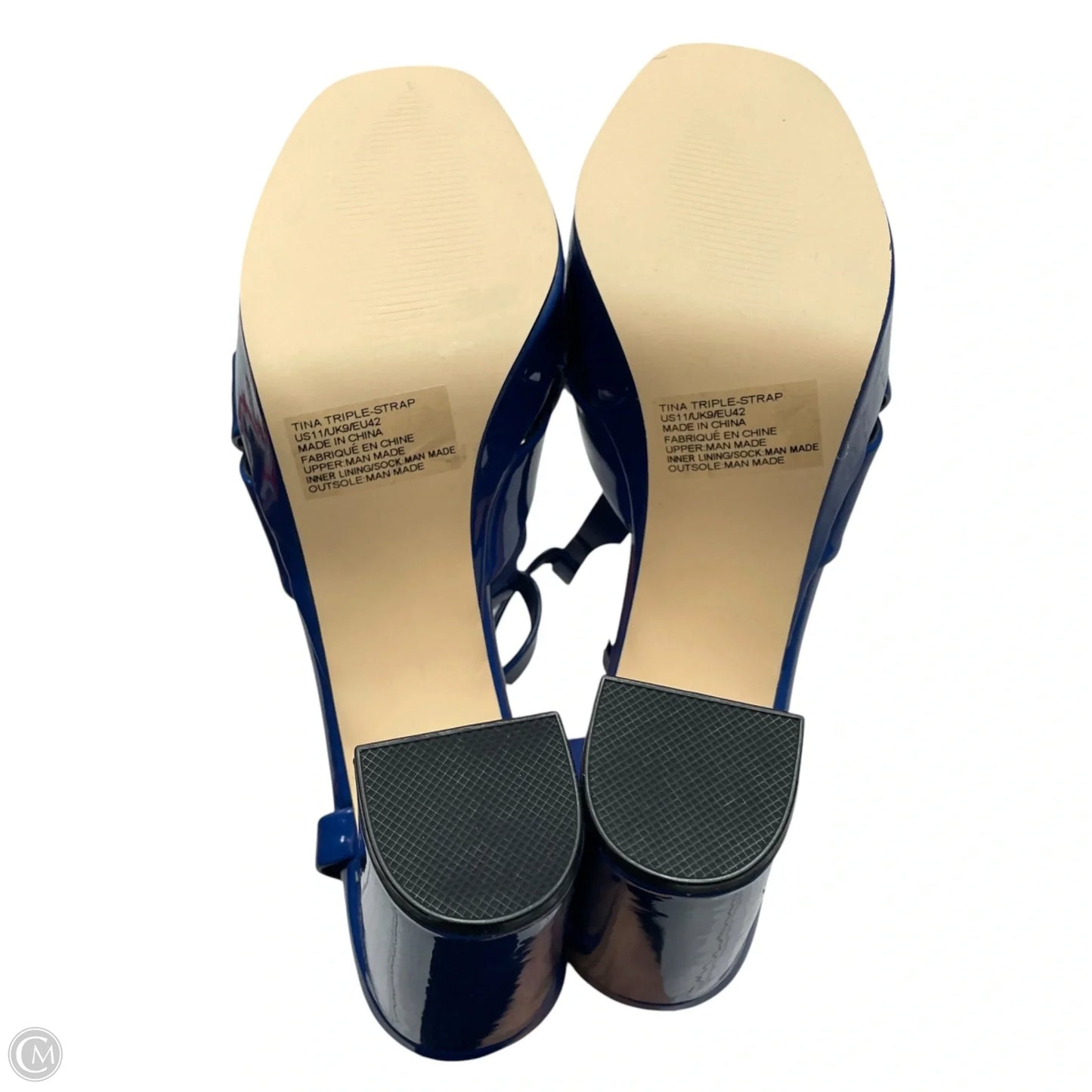Sandals Heels Block By Jf In Blue, Size: 11